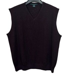 Signature Carrington‎ merino wool blend v neck sweater vest mens 2x plum